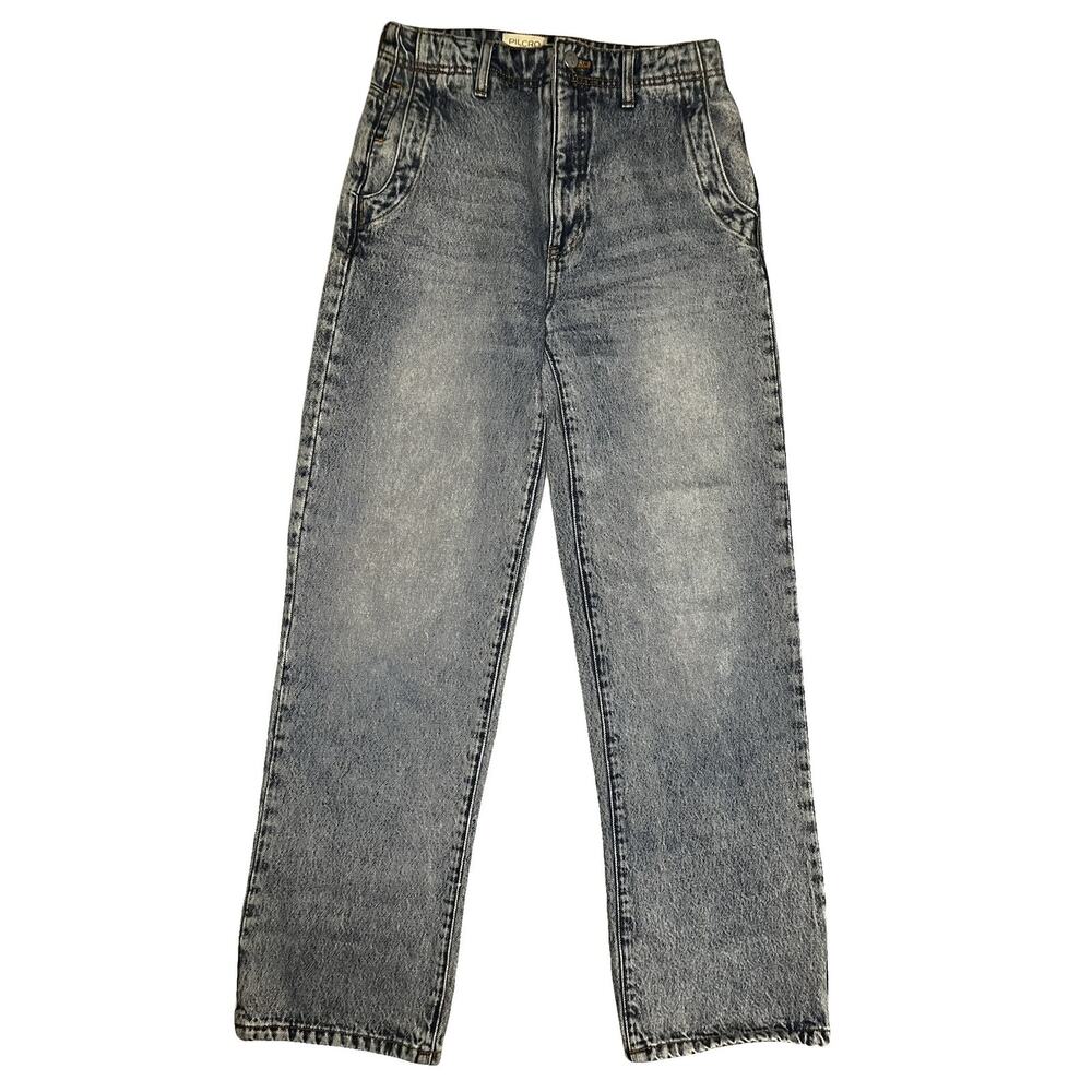 Pilcro Jeans Womens 25 High Rise Straight Wide Leg Acid Wash Denim Pants